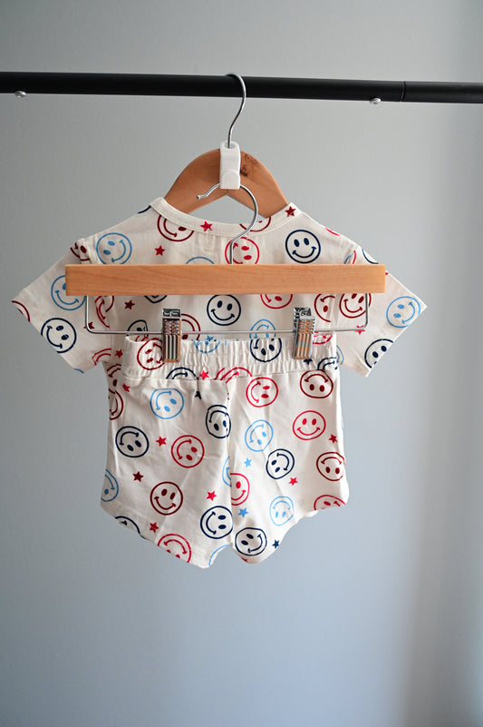 Smiley Face Short Set