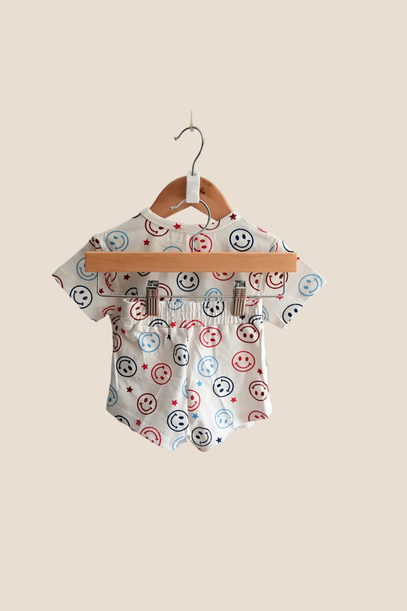 Smiley Face Short Set
