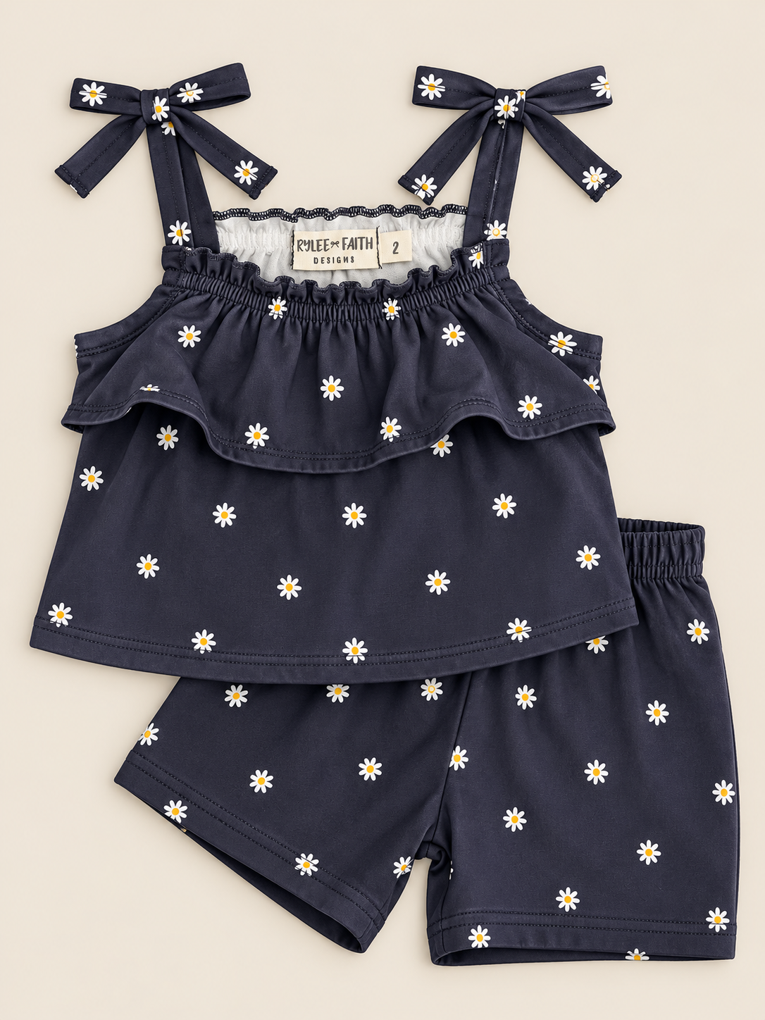 Two Piece Navy Floral Set