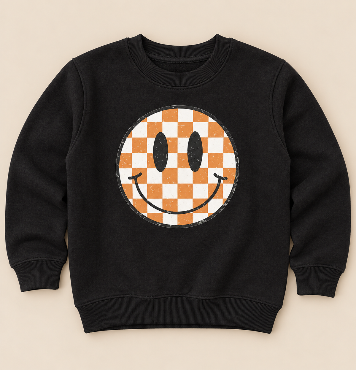 Checkered Smiley Face Sweatshirt