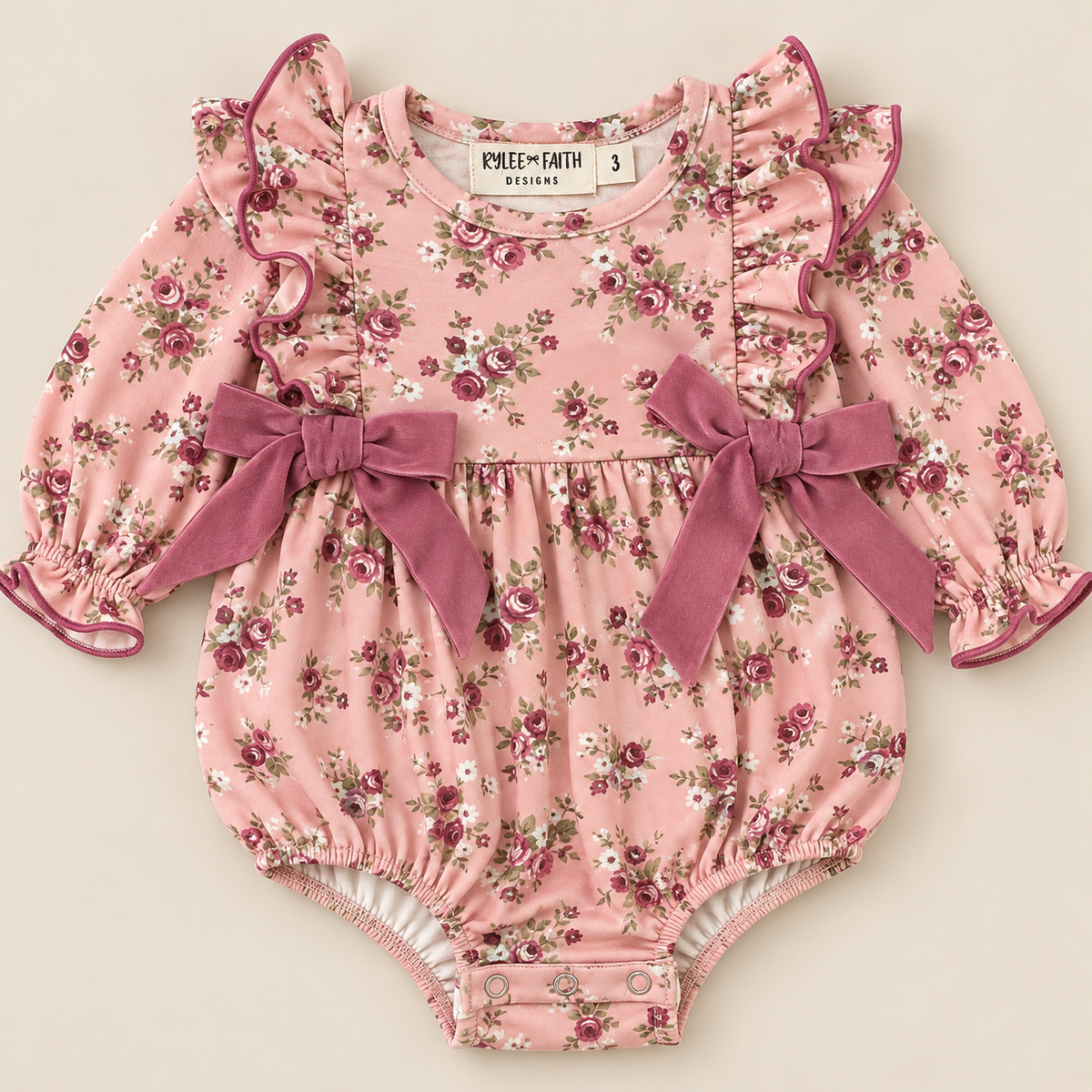 Purple Floral Baby Romper