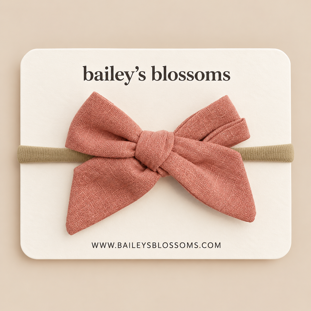 Linen Bow Infant Headband