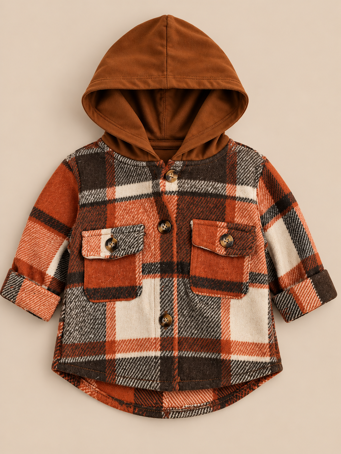 Rust Hooded Flannel
