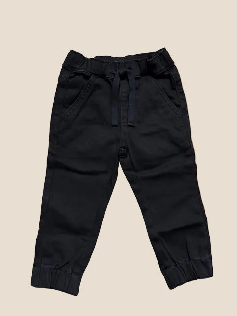 Black Denim Joggers