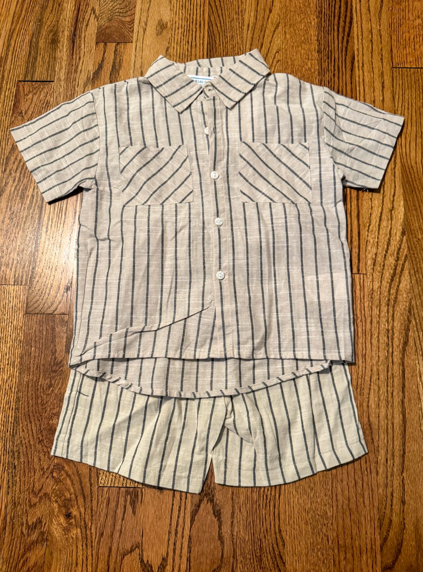 2 Piece Striped Button Down