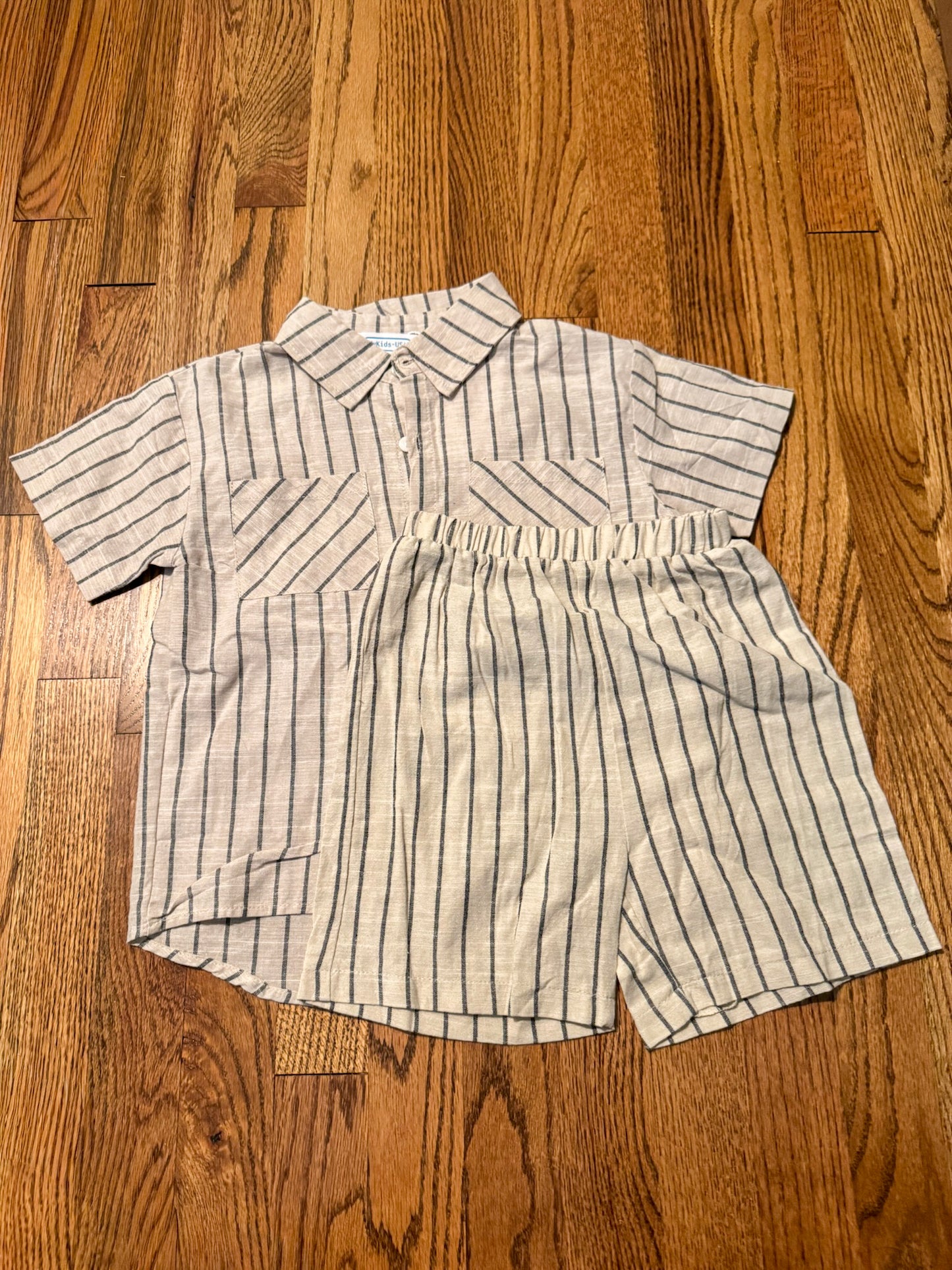 2 Piece Striped Button Down