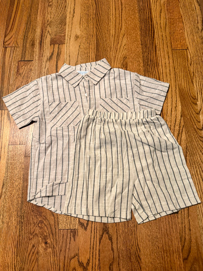2 Piece Striped Button Down