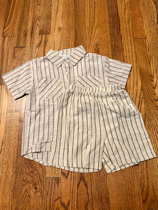 2 Piece Striped Button Down