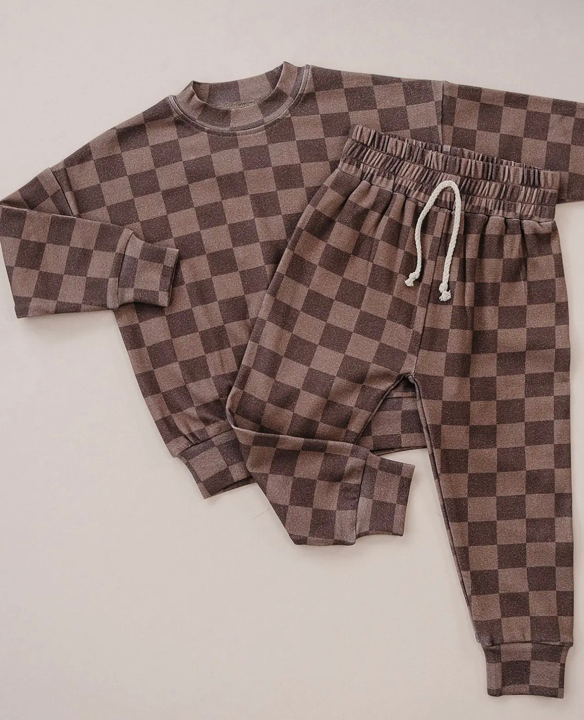 Espresso Checkered Jogger Set