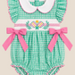 Pickleball Smocked Embroidered Romper