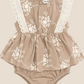 Embroidered Short Sleeve Floral Onesie