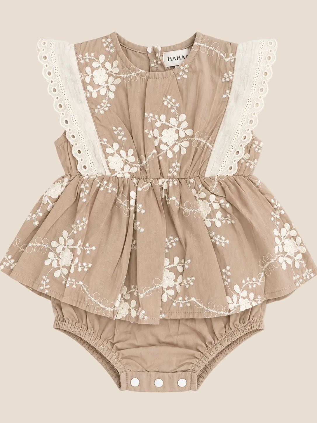 Embroidered Short Sleeve Floral Onesie