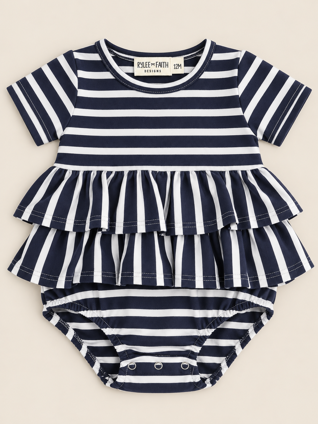 Striped Ruffled Romper