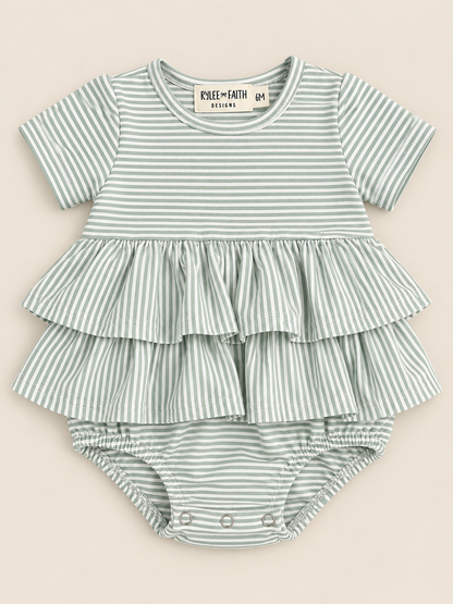 Striped Ruffled Romper