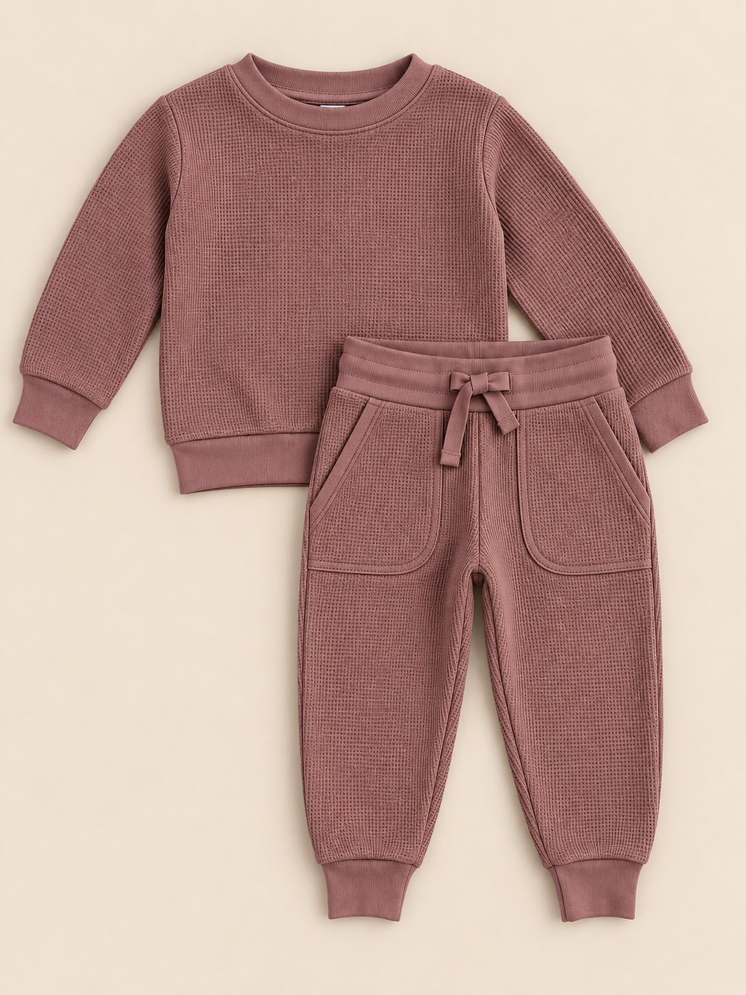 Waffle Knit Two Piece Set