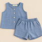 Front Button Down Two Piece Set