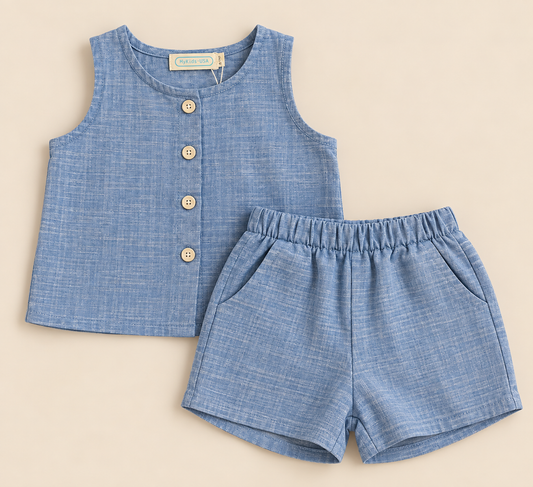 Front Button Down Two Piece Set