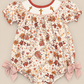Floral Cross Smocked Embroidered Romper