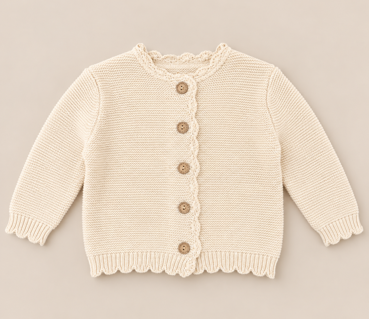 Scalloped Edge Knit Cardigan