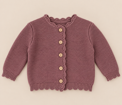 Scalloped Edge Knit Cardigan