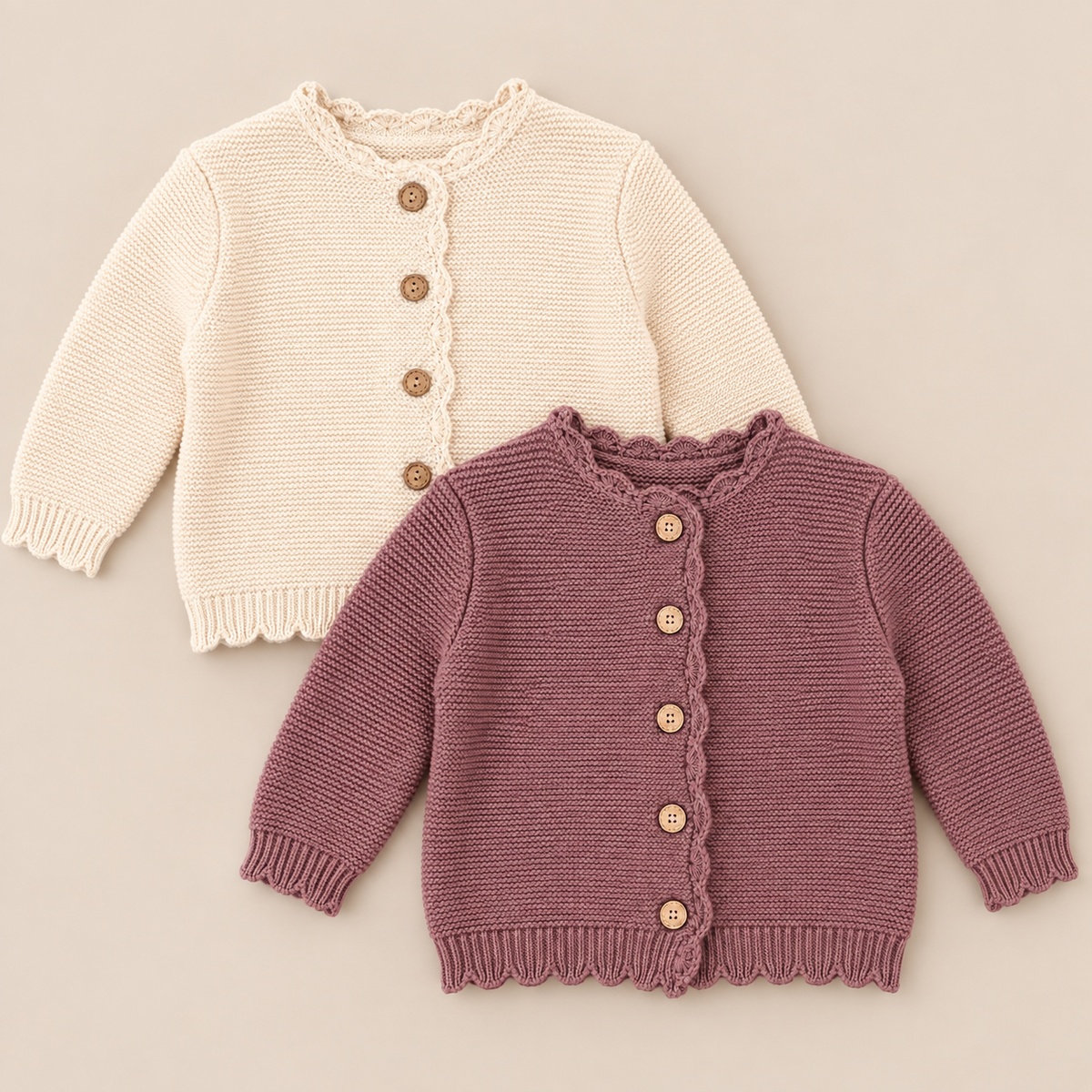 Scalloped Edge Knit Cardigan