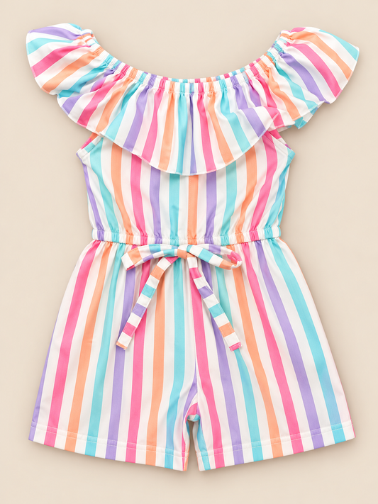 Striped Ruffle Romper