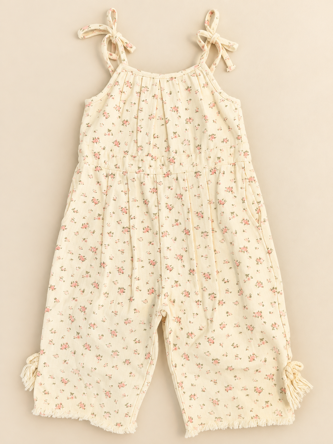 Denim Floral Overalls