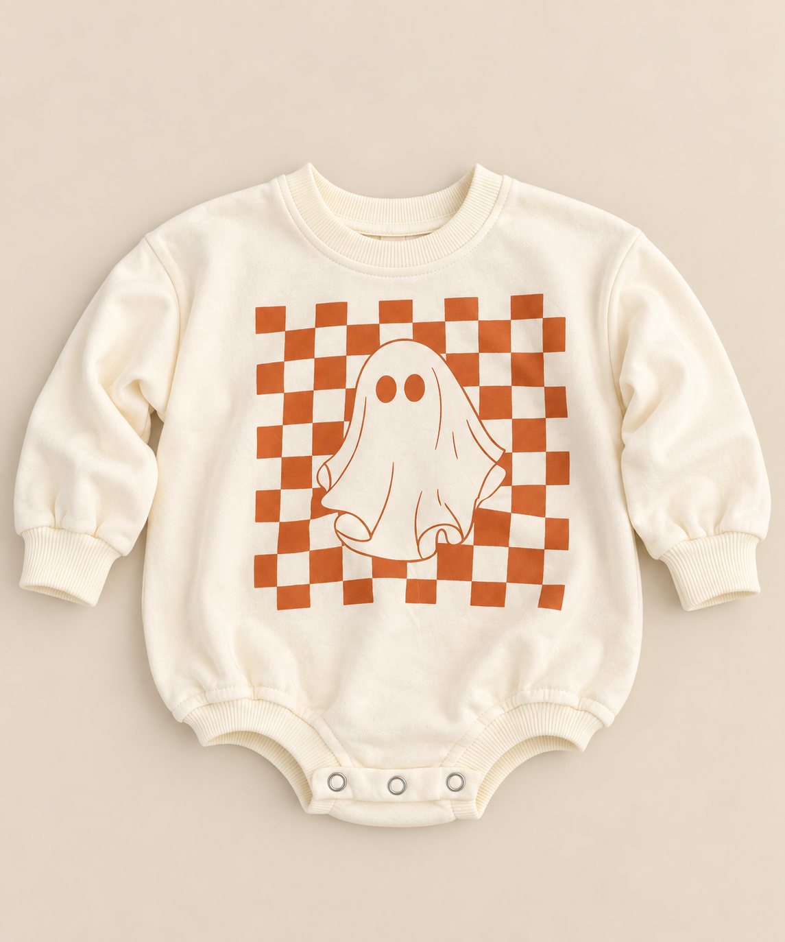 Checkered Ghost Bubble Romper