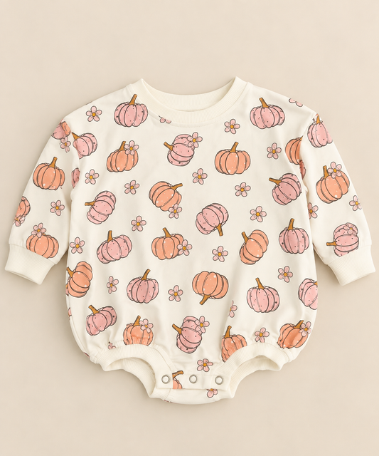 Fall Pumpkin Bubble Romper