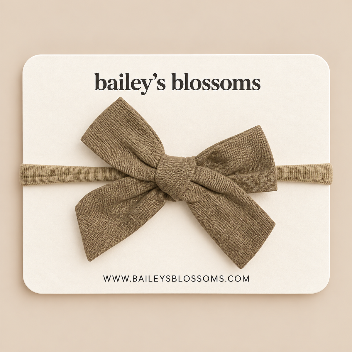 Linen Bow Infant Headband