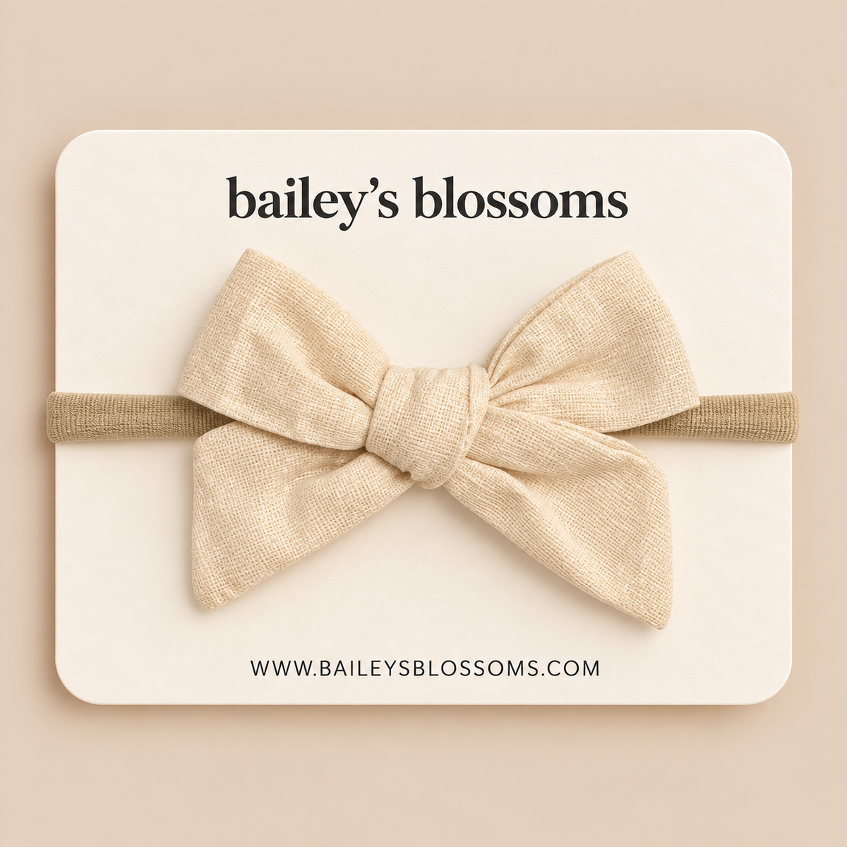 Linen Bow Infant Headband