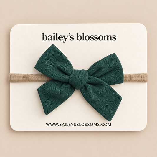 Linen Bow Infant Headband