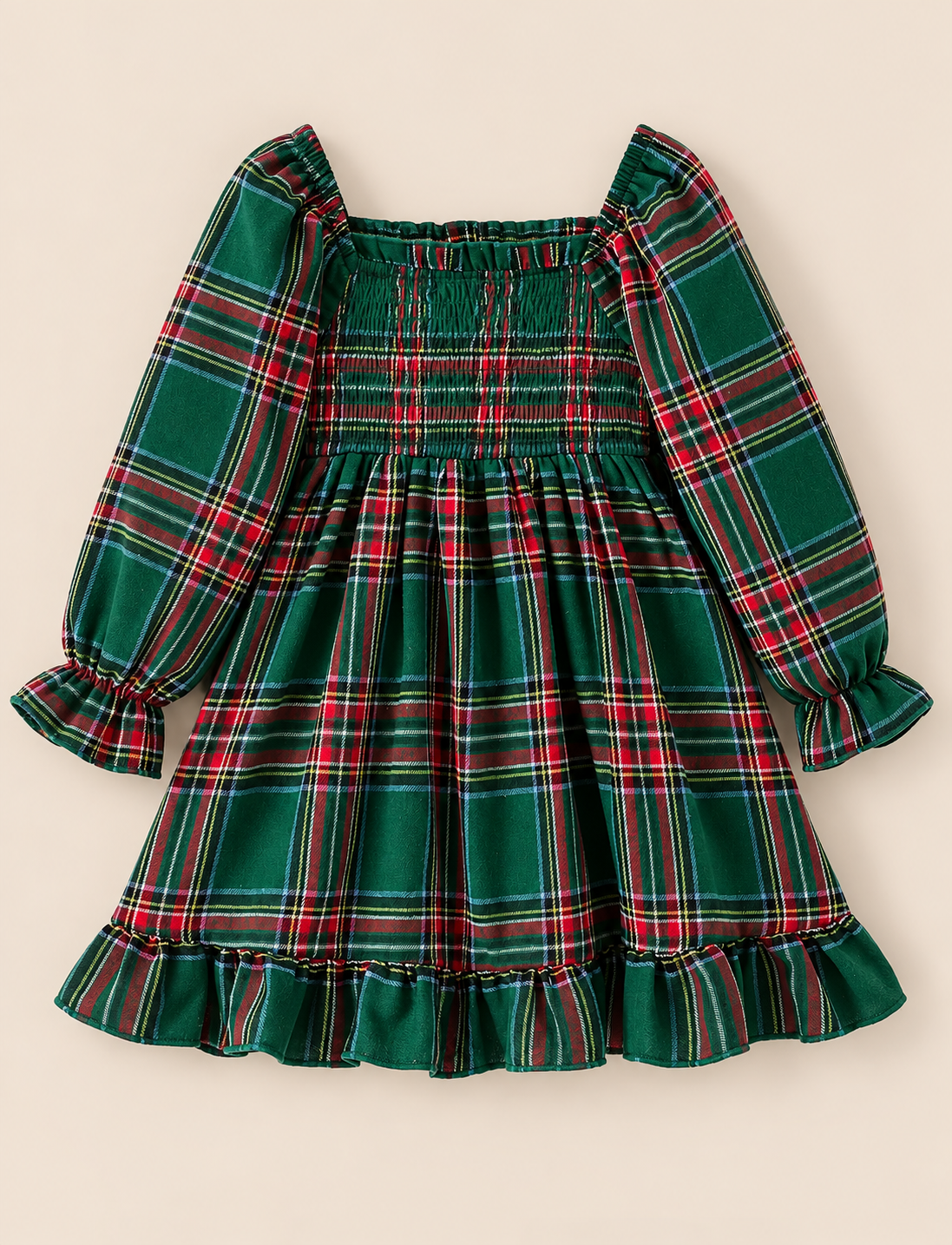 Plaid Smocked Dress