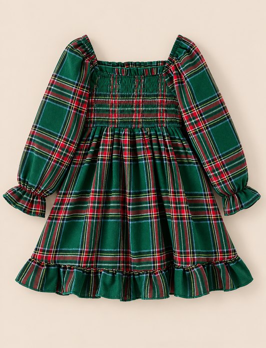 Plaid Smocked Dress