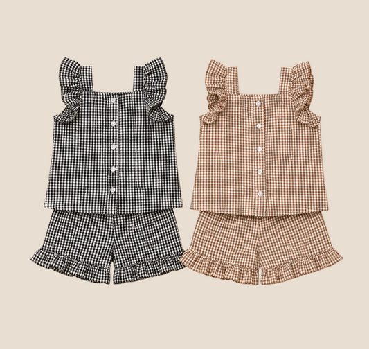 Plaid Two Piece Short Set